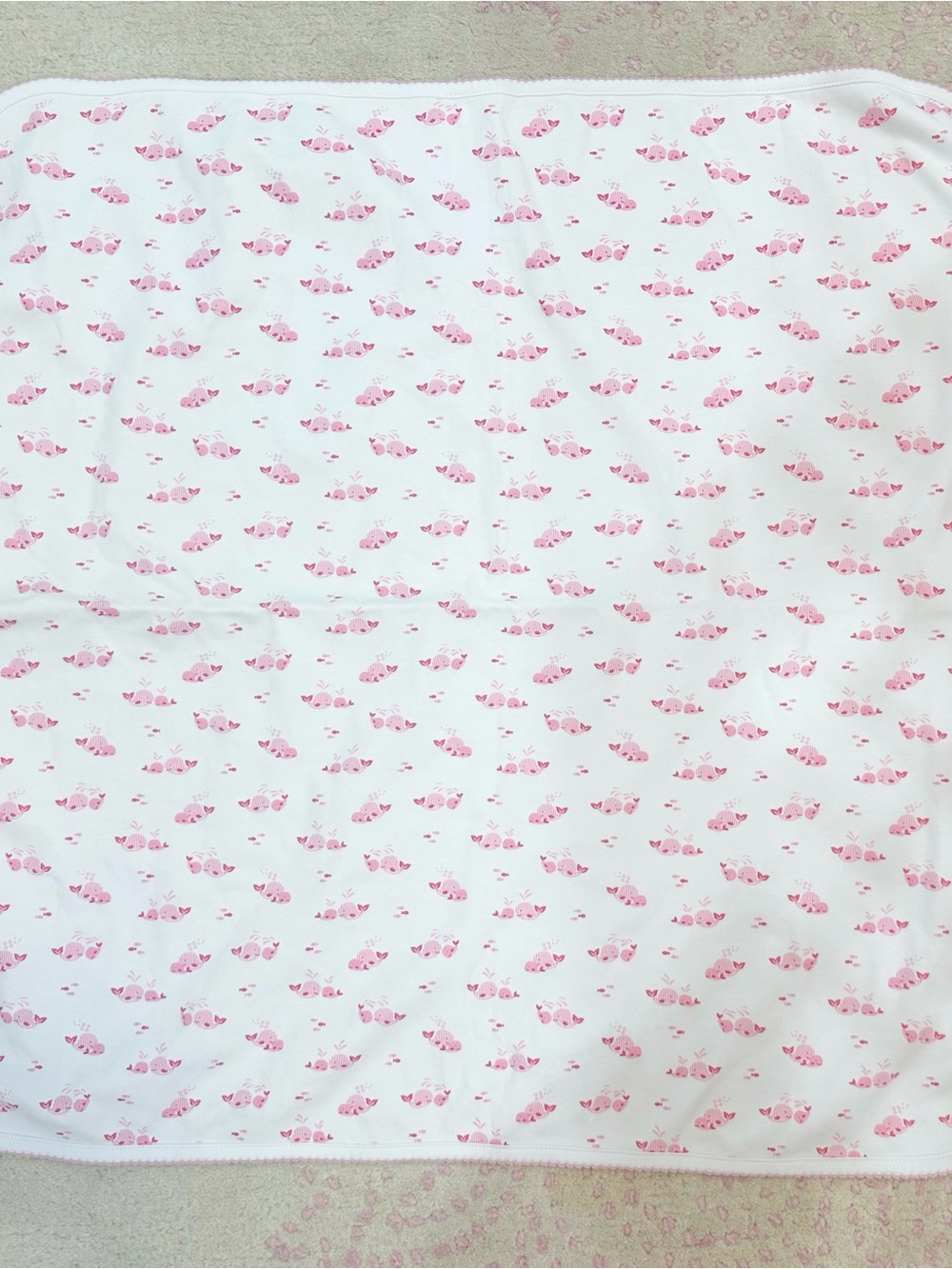 Kissy kissy Pink Whale Print Baby Blanket NWOT - Picture 3 of 3